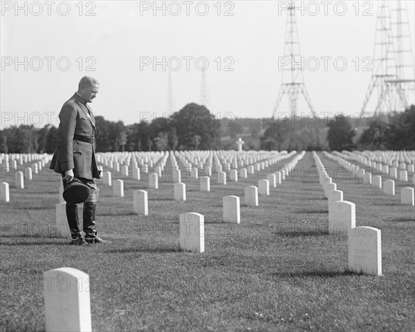 General John Pershing at Arlington National Cemetery, Arlington, Virginia, USA, National Photo Company, May 1925