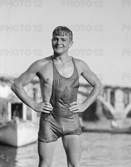 Clarence Ross, Winner, 1st National Long Distance Swimming Race, Washington DC, USA, National Photo Company, August 1925