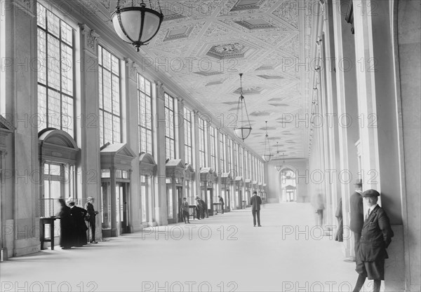 Main Corridor, General Post Office Building, New York City, New York, USA, Bain News Service, 1915