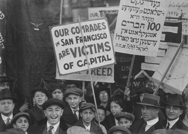 Group of People at Labor Sympathy Parade, New York City, New York, USA, Bain News Service, December 2, 1916