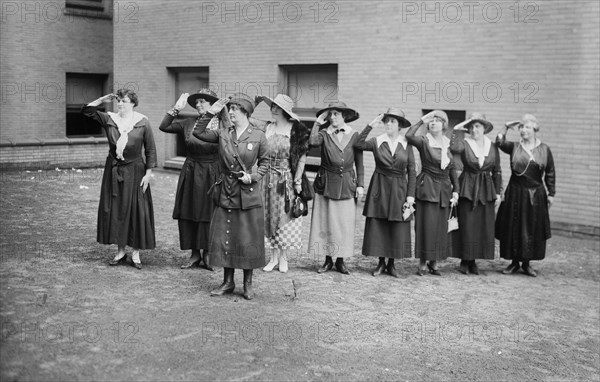 Captain Edyth Totten and Female Police Reserve, New York City, New York, USA, George Grantham Bain Collection, June 1918