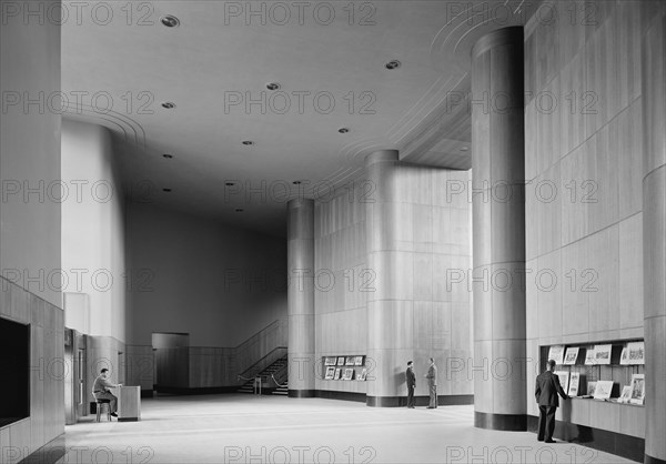 Foyer II, Brooklyn Public Library, Prospect Park Plaza, Brooklyn, New York, USA, Gottscho-Schleisner Collection, February 1941