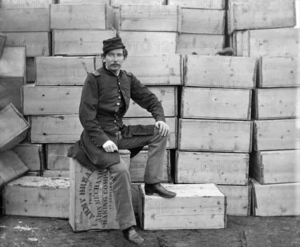 Captain James William Forsyth, Union Army Provost Marshal, Aquia Creek, Virginia, USA, by Alexander Gardner, February 1863