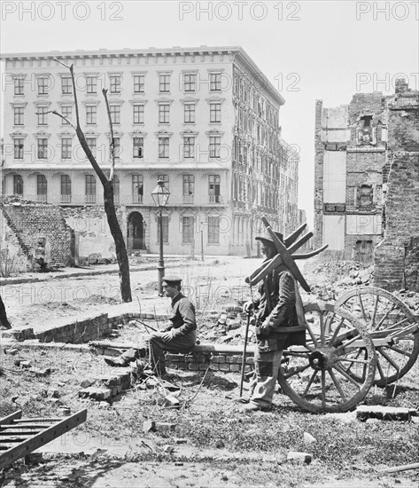 The Mills House, with Adjacent Ruins, Charleston, South Carolina, USA, by George N. Barnard, April 1865