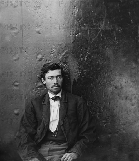 Samuel Arnold, Conspirator in Assassination of U.S. President Abraham Lincoln, Seated, Washington Navy Yard, Washington DC, USA, by Alexander Gardner, April 1865