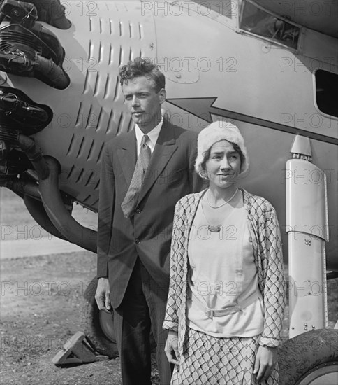 Charles Lindbergh with his Wife, Anne Morrow Lindbergh, Portrait, Washington DC, USA, National Photo Company, September 1929