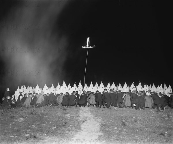 Ku Klux Klan Meeting at Night, Washington DC, USA, National Photo Company, June 1922