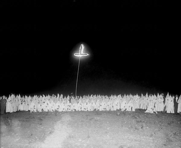 Ku Klux Klan Meeting at Night, Washington DC, USA, National Photo Company, June 1922