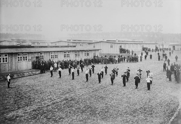 Prisoners Exercising at Prisoner of War Camp, Wünsdorf, Zossen, Germany, Bain News Service, 1915