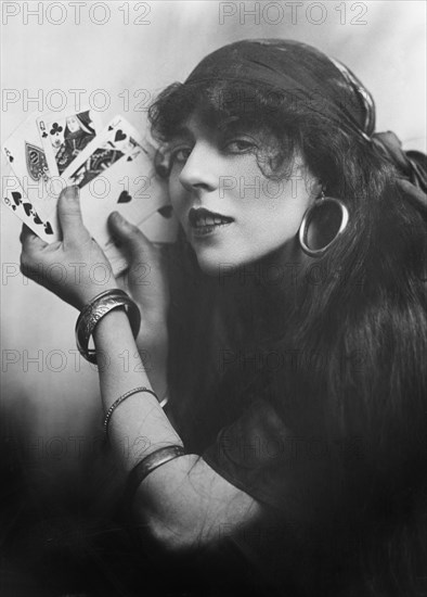 Fortune Teller Holding Cards, Bain News Service, 1915