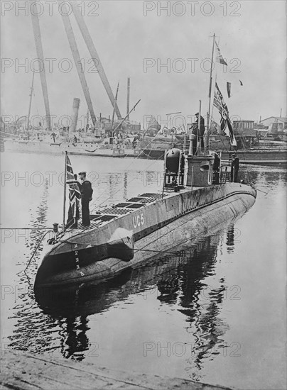 UC-5 German Mine-Layer Submarine Captured by British Forces, Bain News Service, April 27, 1916