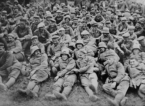 German Prisoners of War Captured by British Forces at Battle of Messines, West Flanders, Belgium, Bain News Service, June 1917