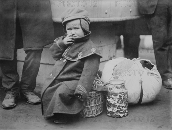 Polish Emigrant Child onboard S.S. President Grant, New York City, New York, USA, Bain News Service, November 1907
