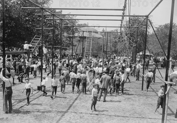 Children at Public Playground, Tompkins Square Park, New York City, New York, USA, Bain News Service, 1908