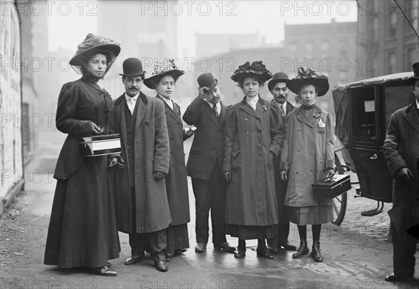 Group of Collectors for Italian Sufferers of 1908 Messina, Italy Earthquake, New York City, New York, USA, Bain News Service, January 1909