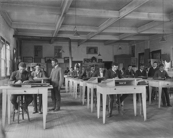 Students in Mechanical Drawing Class, Tuskegee Institute, Tuskegee, Alabama, USA, by Frances Benjamin Johnson, 1902