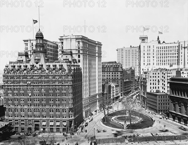 Bowling Green, New York City, New York, USA, Detroit Publishing Company, 1900