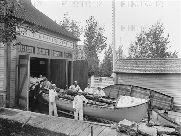 U.S. Life Saving Station, Macatawa Park, Michigan, USA, Detroit Publishing Company, 1900