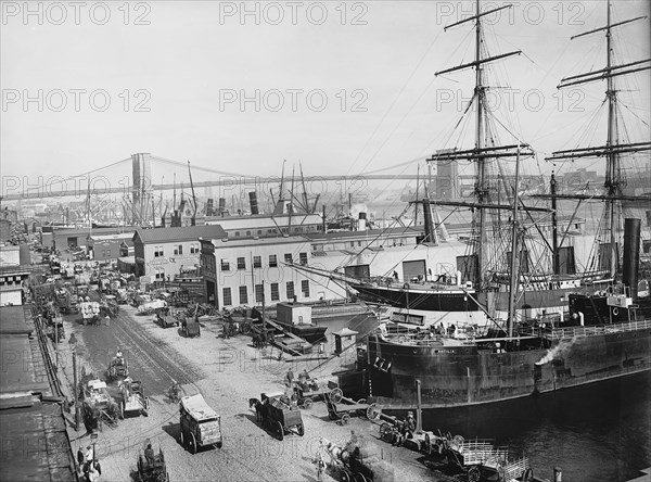 South Street Seaport, New York City, New York, USA, Detroit Publishing Company, 1901