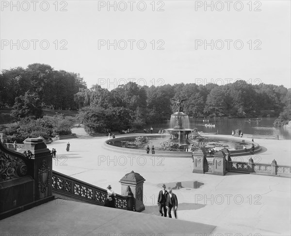 Bethesda Fountain, Central Park, New York City, New York, USA, Detroit Publishing Company, 1901