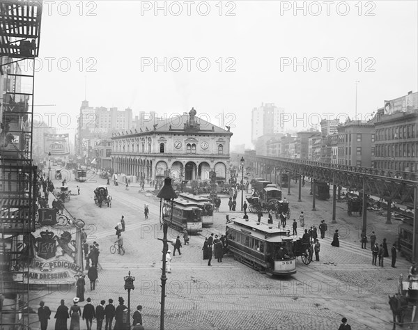 Herald Square, New York City, New York, USA, Detroit Publishing Company, 1901