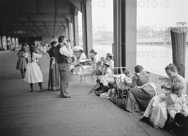 Recreation Dock, New York City, New York, USA, Detroit Publishing Company, 1900