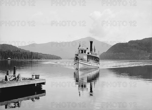 Steamboat Doris, Lake Placid, Adirondack Mountains, New York, USA, William Henry Jackson for Detroit Publishing Company, 1902