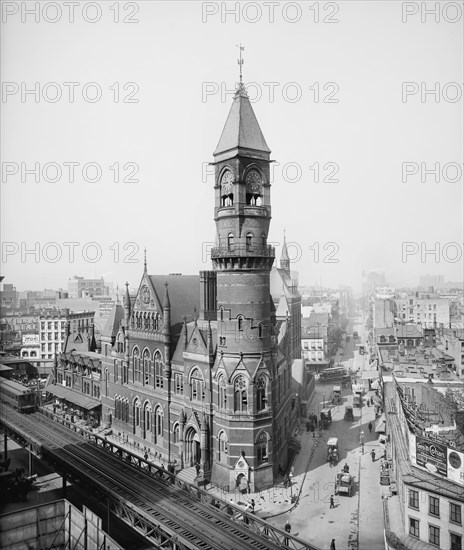 Jefferson Market Courthouse, New York City, New York, USA, Detroit Publishing Company, 1905