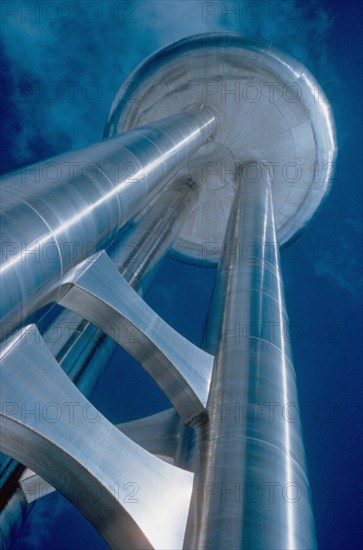 Water Tower Detail, General Motors Technical Center, Warren, Michigan, USA, designed by Eero Saarinen, Photographed by Balthazar Korab, 1956