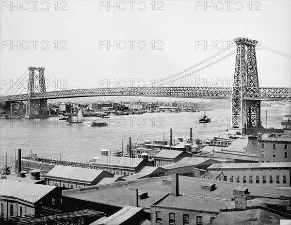 Williamsburg Bridge, New York City, New York, USA, Detroit Publishing Company, 1903