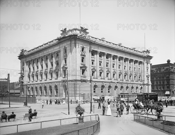 Federal Building and Post Office, Cleveland, Ohio, USA, Detroit Publishing Company, 1910