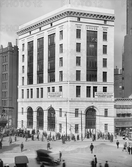 Wayne County and Home Savings Bank Building, Detroit, Michigan, Detroit Publishing Company, 1915