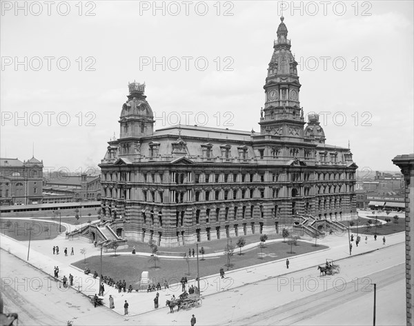 Marion County Court House, Indianapolis, Indiana, USA, Detroit Publishing Company, 1907