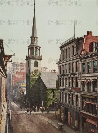 Old South Church, Boston, Massachusetts, USA, Photochrome Print, Detroit Publishing Company, 1900
