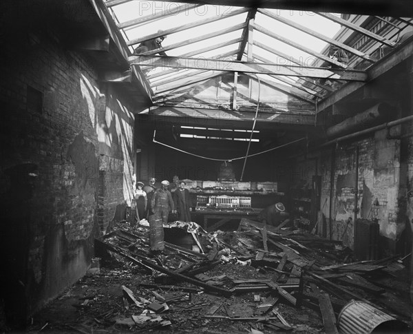 Group of People Standing in Damaged Room after Fire, U.S. Capitol Building, Washington DC, USA, Harris & Ewing, January 1930