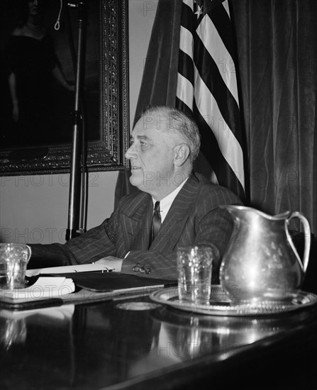 U.S. President Franklin Roosevelt, Portrait on his 58th Birthday, Washington DC, USA, Harris & Ewing, January 30, 1940