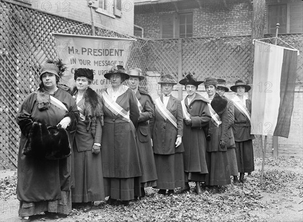 Group of Suffragettes, Portrait, Washington DC, USA, Harris & Ewing, 1917