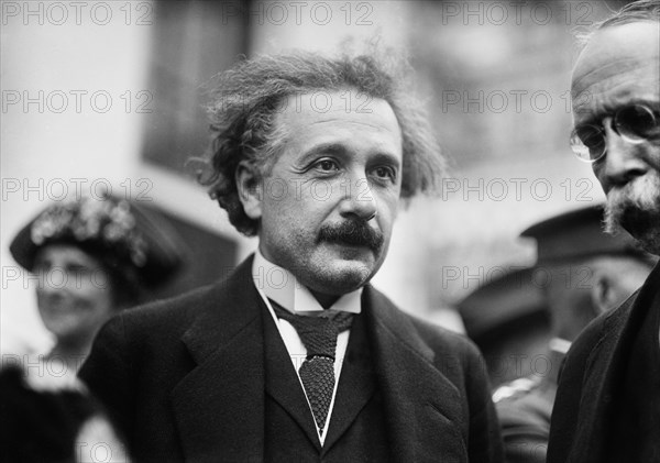 Albert Einstein, Portrait While Visiting White House, Washington DC, USA, Harris & Ewing, 1921