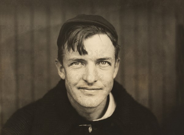 Christy Mathewson, Major League Baseball Player, New York Giants, Head and Shoulders Portrait by Paul Thompson, 1910