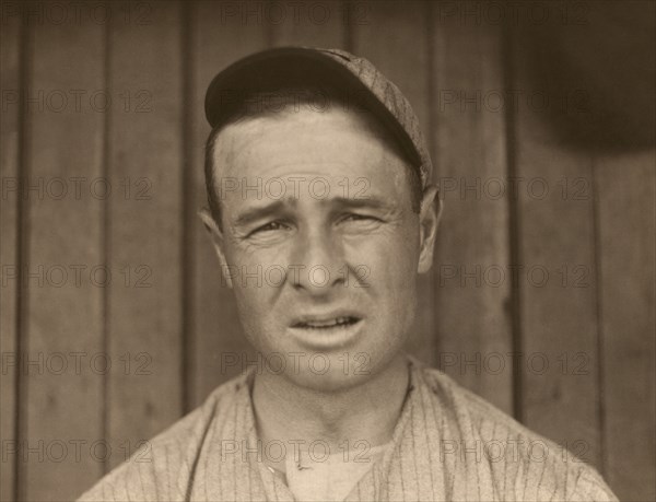 Frank Chance, Major League Baseball Player, Chicago Cubs, Head and Shoulders Portrait by Paul Thompson, 1910