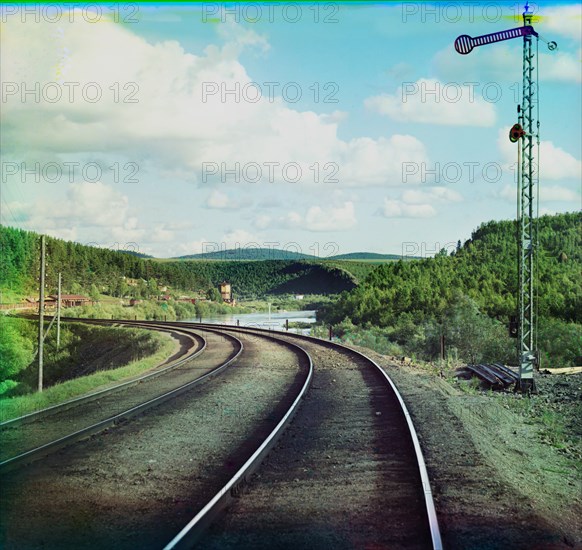 Railroad Track Curve near Ust-Katav, Russia, Prokudin-Gorskii Collection, 1910