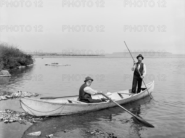 Two Boatmen, Saint Lawrence River, William Henry Jackson for Detroit Publishing Company, 1900