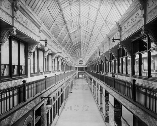 Colonial Arcade Interior, Cleveland, Ohio, USA, Detroit Publishing Company, 1900