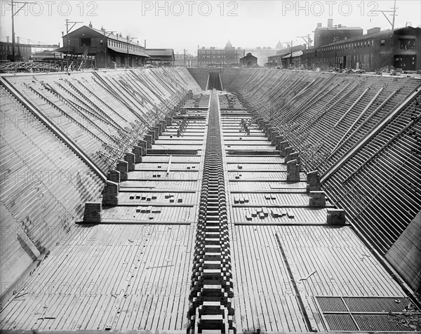 Great Dry Dock, Newport News, Virginia, USA, Detroit Publishing Company, 1905