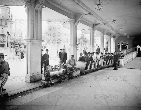 Miniature Railway, Luna Park, Coney Island, New York, USA, Detroit Publishing Company, 1905