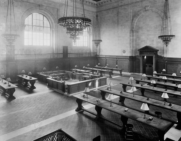 Catalogue Room, New York Public Library Main Branch, New York City, New York, USA, Detroit Publishing Company, early 1910's