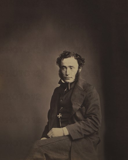 British Lieutenant Colonel Clarke Kennedy A.D.C. to H.R.H. the Duke of Cambridge, Seated Portrait, Crimean War, Crimea, Ukraine, by Roger Fenton, 1855