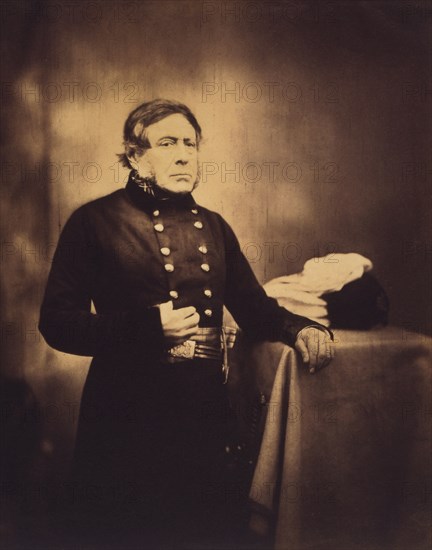 British Lieutenant-General Sir Henry John William Bentinck, Three-Quarter Portrait with Hand in Shirt, Crimean War, Crimea, Ukraine, by Roger Fenton, 1855