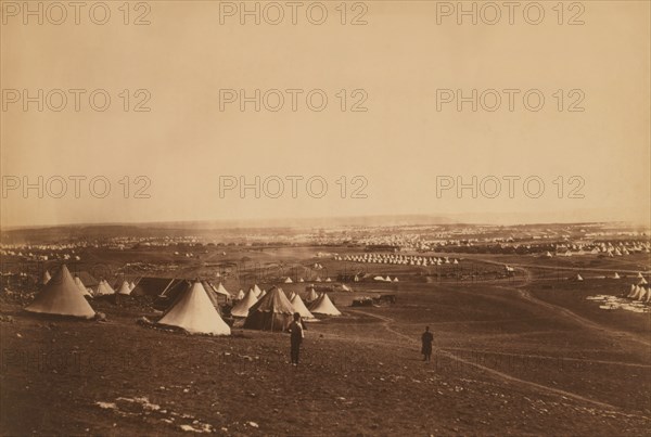 View from Cathcart's Hill to British Military Encampments, Crimean War, Sevastopol, Crimea, Ukraine, by Roger Fenton, 1855