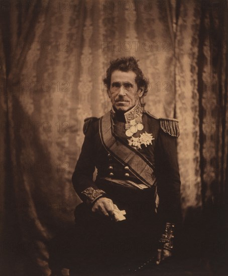 British General Sir George de Lacy Evans, Three-Quarter Length Portrait in Dress Uniform, Crimean War, Crimea, Ukraine, by Roger Fenton, 1855